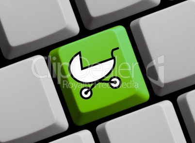 Kinderwagensymbol auf Tastatur