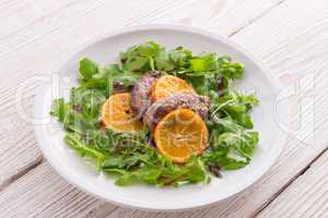 Liver with onion-orange sauce