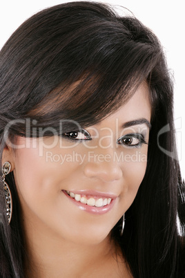 Beautiful young woman face. Close up.