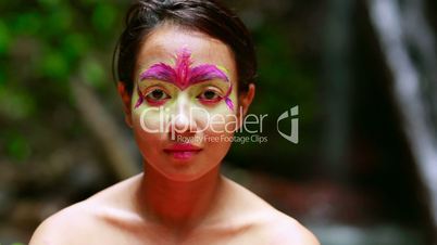 Tribal Face painting in jungle