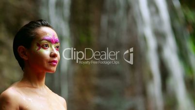 Tribal Face painting in jungle