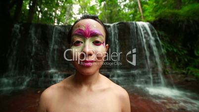 Tribal Face painting in jungle