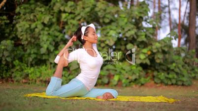 Yoga meditation exercise in nature