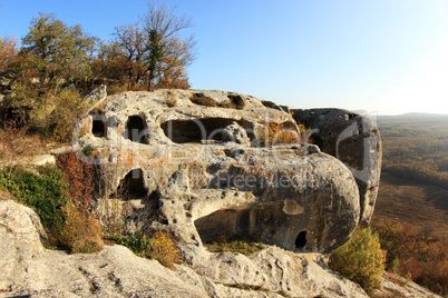 Mountain. Cave city Eski-Kermen, Crimea, Ukraine VI-XIV centurie