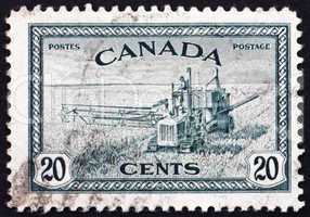 Postage stamp Canada 1946 Combine Harvester