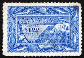Postage stamp Canada 1951 Fishing, Fish Resources