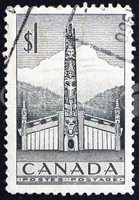 Postage stamp Canada 1953 Pacific Coast Indian House