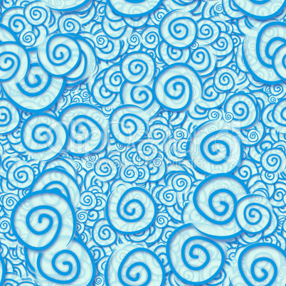 seamless pattern blue cyan curles