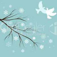 vector snow branches with birds