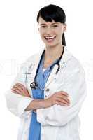 Portrait of confident female surgeon