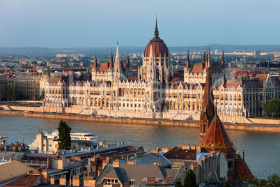 Parliament Building in Budapest at Sunset