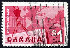 Postage stamp Canada 1963 Export Crate and Mercator Map