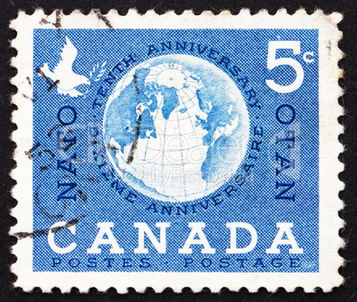 Postage stamp Canada 1959 Globe and Dove