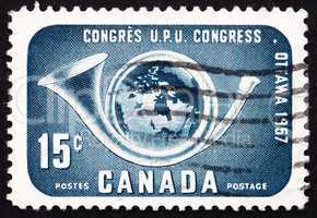 Postage stamp Canada 1957 Post Horn and Globe