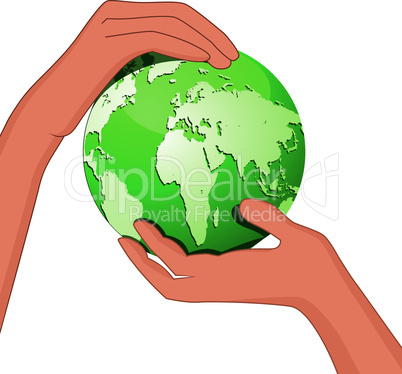 Encourage hands save planet Earth
