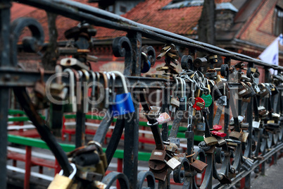 Locks on bridge