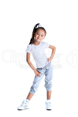 Pretty little girl in sportswear