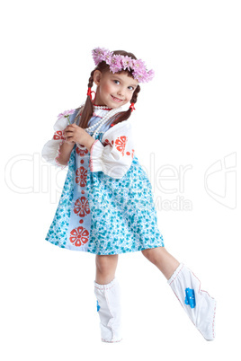 Beautiful little girl in slavic costume