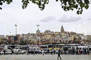 Blick auf den Galataturm und die Neustadt von Istanbul