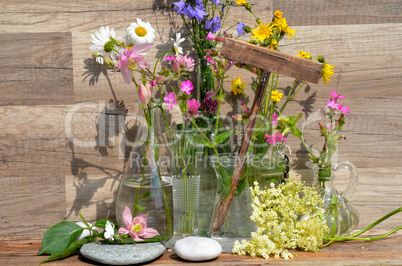 Kräuter Wiesenblumen Vase