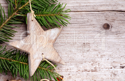 Weihnachten Karte Holz Stern Gutschein