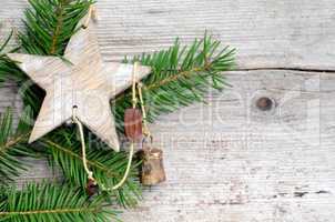 Weihnachten Karte Holz Stern Gutschein