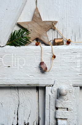 Weihnachten Karte Holz Stern Gutschein