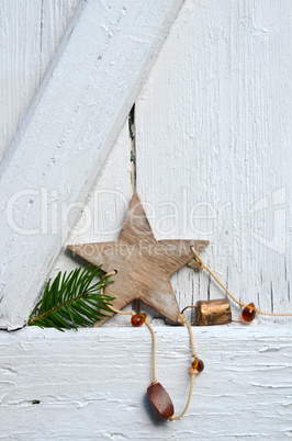 Weihnachten Karte Holz Stern Gutschein