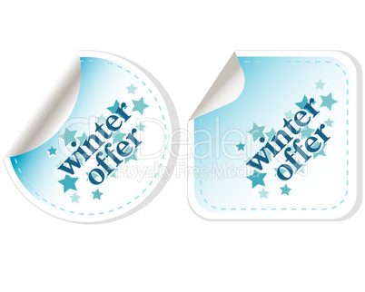 winter sale. christmas offers stickers set