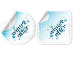 winter sale. christmas offers stickers set