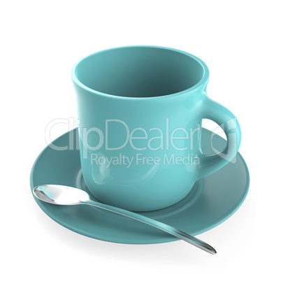 Turquoise coffee cup