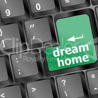 Computer keyboard with dream home key - technology background