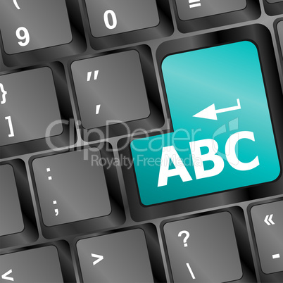 computer keyboard with abc button - social concept