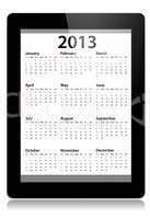 Calendar for 2013 in tablet PC