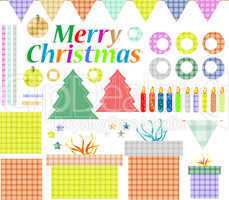 Set of christmas elements, labels, frames, badge, stickers