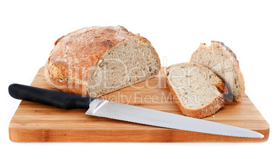 loaf of bread and knife