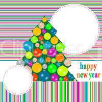 Seamless christmas pattern with new year tree and colorful balls