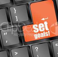 set goals button on keyboard - business concept