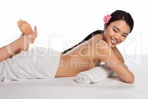 Beautiful topless Asian woman