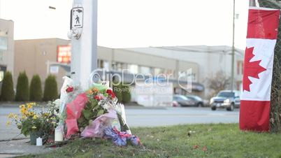 Roadside Memorial Marking Police Officer Death