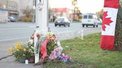 Roadside Memorial Marking RCMP Officer Death