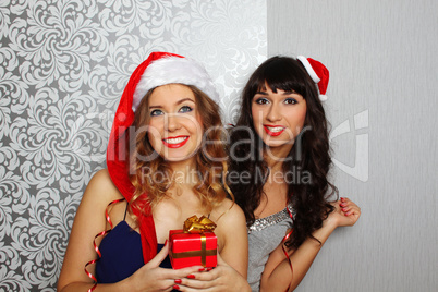 Girlfriends at christmas party