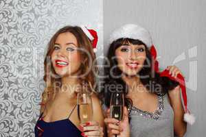 Girlfriends at christmas party
