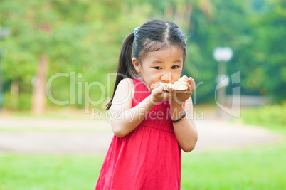 Eating sandwich