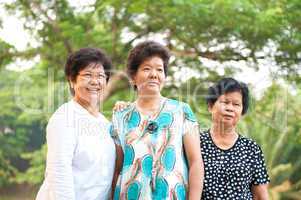Three Asian senior women