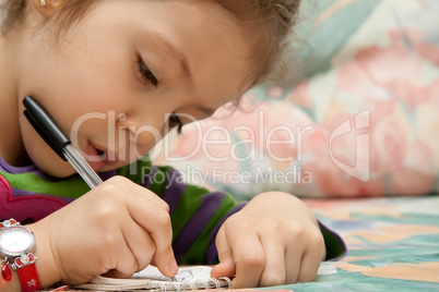 Little Girl Drawing