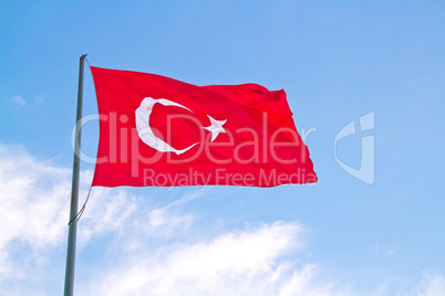 Turkish Flag Flapping In The Wind