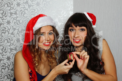 Girlfriends at christmas party