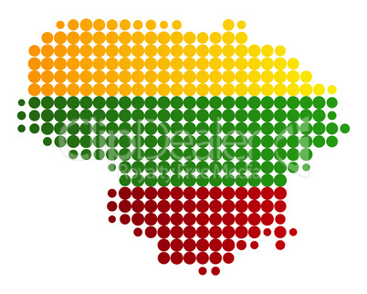 Karte und Fahne von Litauen