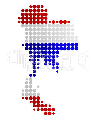 Karte und Fahne von Thailand